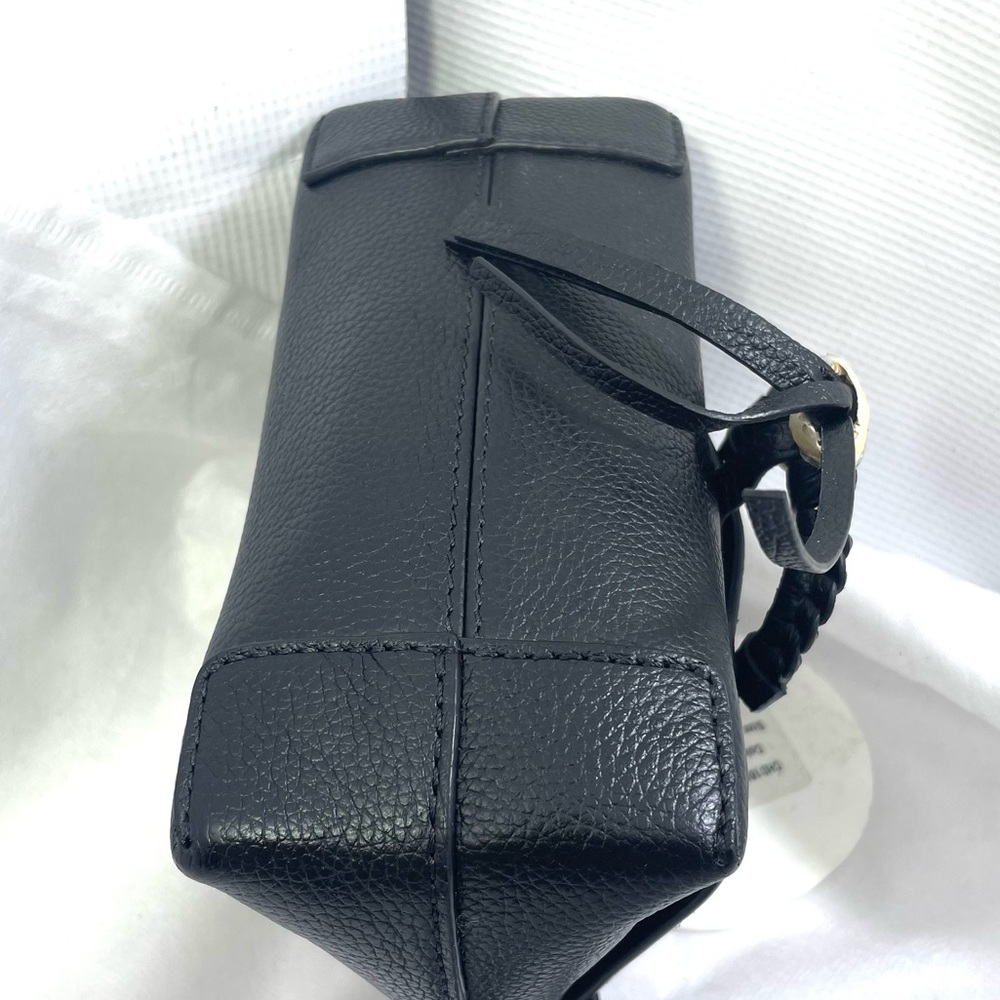 See By Chloe Black Leather and Suede Crossbody with Gold Ring Accent - Picture 7 of 11